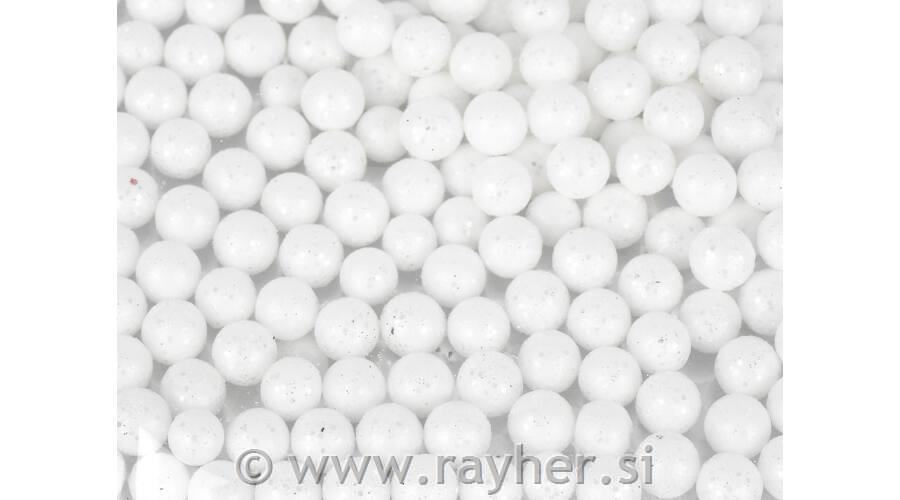 Dekorativne kroglice, 1cm, bele