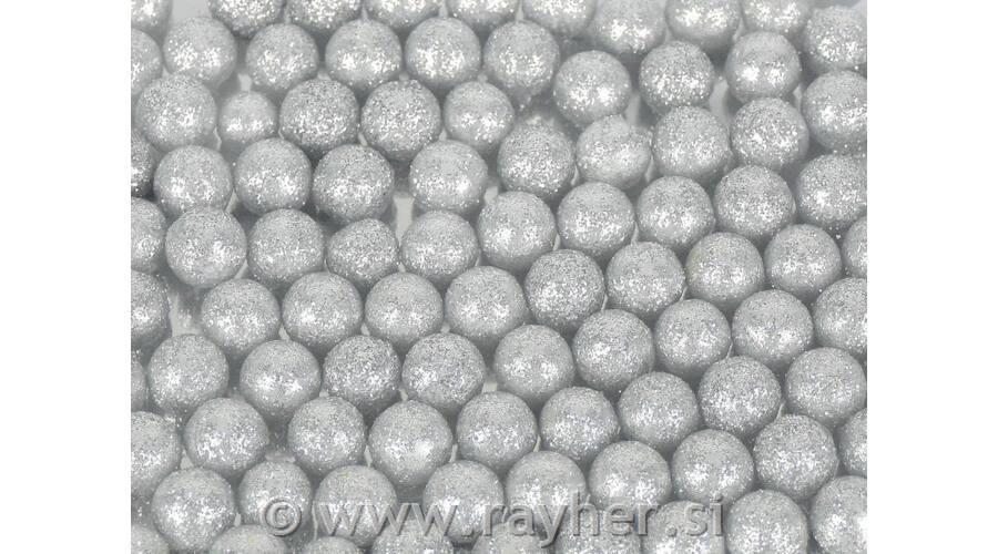 Dekorativne kroglice, 1cm, srebrne