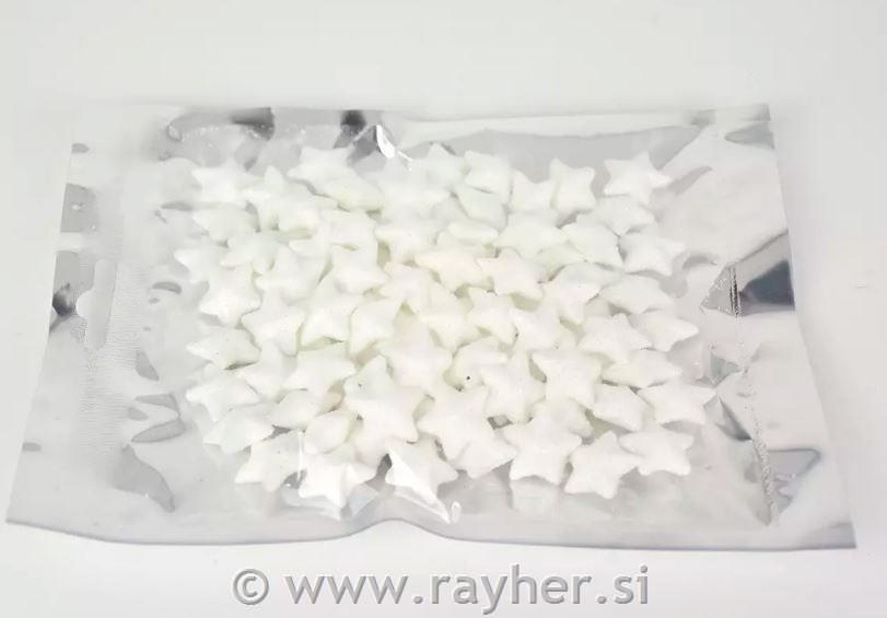 Dekorativne zvezdice, 2cm, bele, set 80