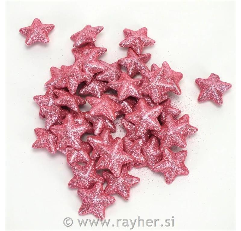 Dekorativne zvezdice, 2cm, roza