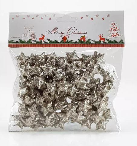 Dekorativne zvezdice, 2cm, rose gold, set 80