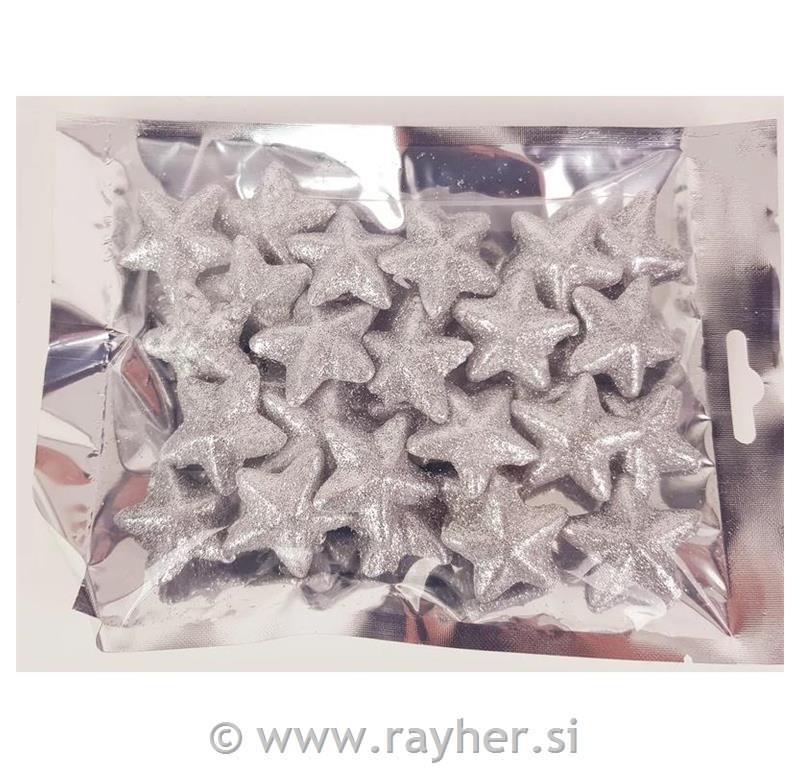 Dekorativne zvezdice, 3.5cm, srebrne