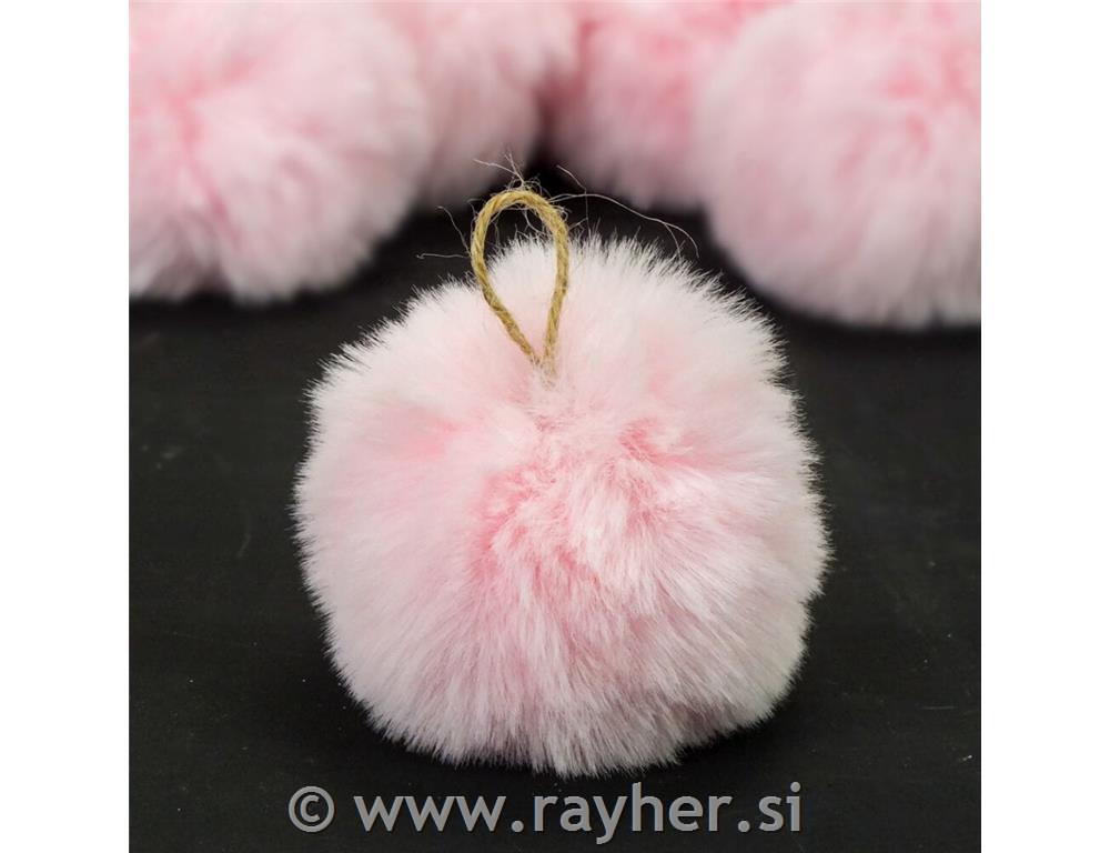 Cofek z naravno vrvico, pink, prib.8cm