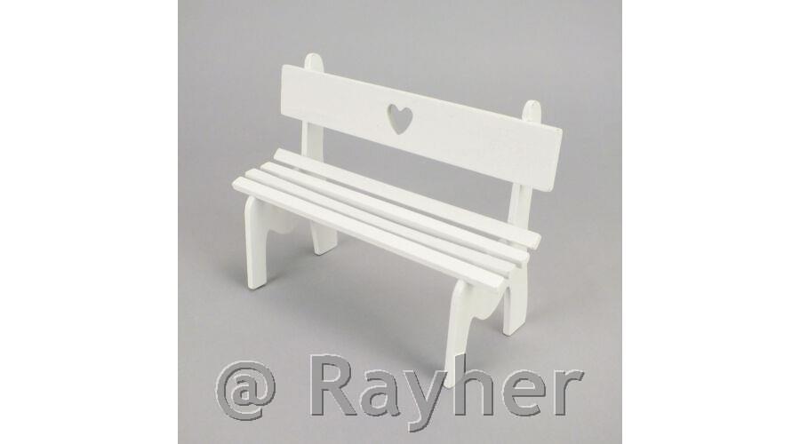 Lesena mini klop, bela, 16,5x7cm