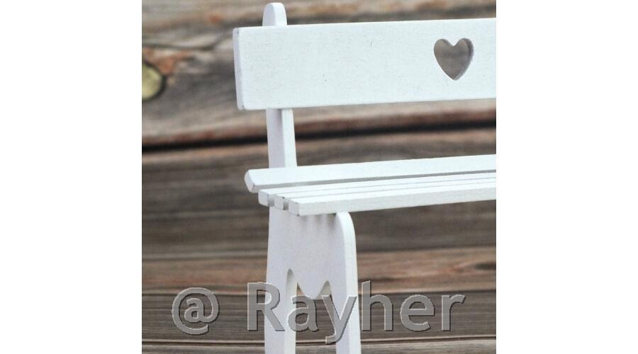 Lesena mini klop, bela, 16,5x7cm