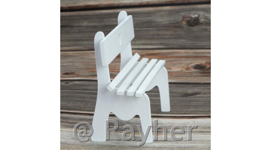 Lesena mini klop, bela, 16,5x7cm