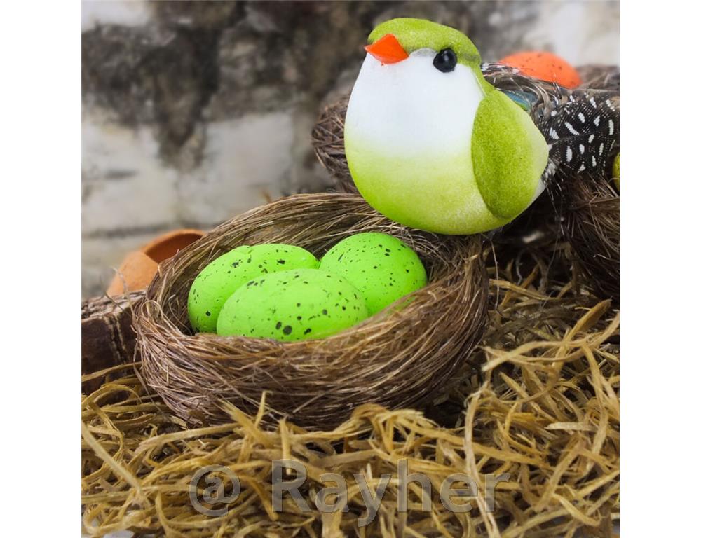 Gnezda z jajčki, set 3, rumeni, zeleni, oranžni