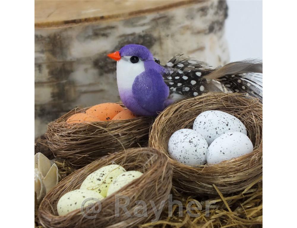 Gnezda z jajčki, set 3, beli, rumeni, oranžni