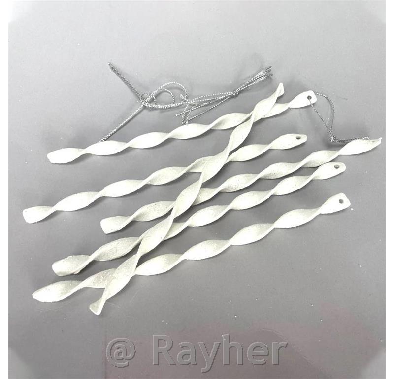 Okraski za jelko, ledene sveče, set 6