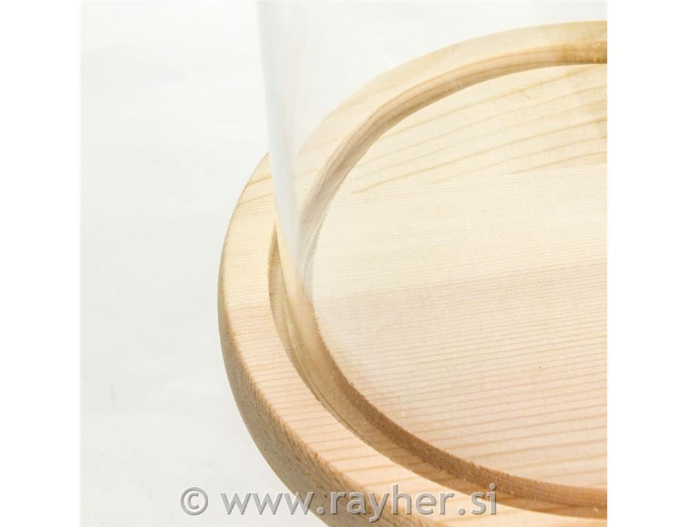 Steklena kupola z lesenim podstavkom