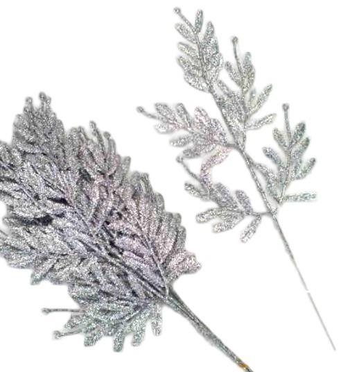 Lobodika, z bleščicami, srebrna, 1 kom