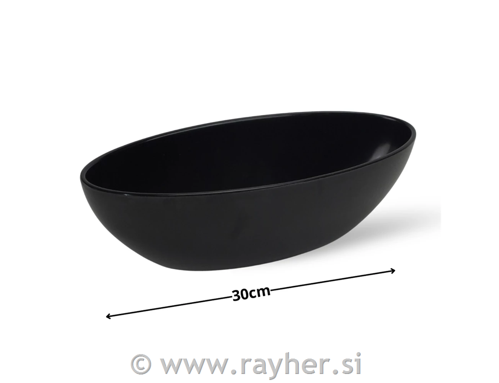 Decorative bowl, black, 30x8.5 cm