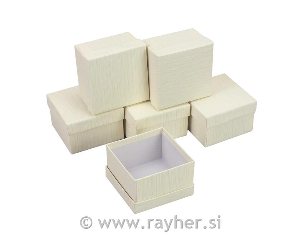 Škatla darilna, 8,5x8,5cm, krem, 1 kos