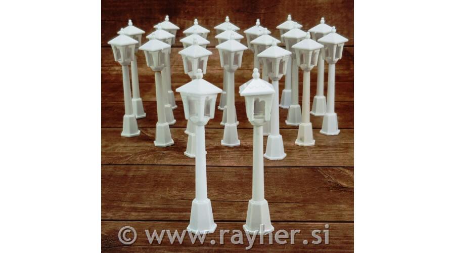 Okrasek Luč, bela, 10cm, set 3