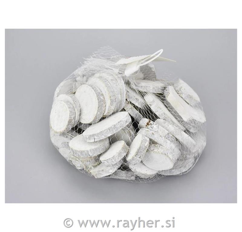 Beljeni okrasni lesni diski 0,5 kg