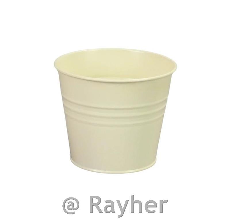 Metal bucket, cream, 13 × 11 cm