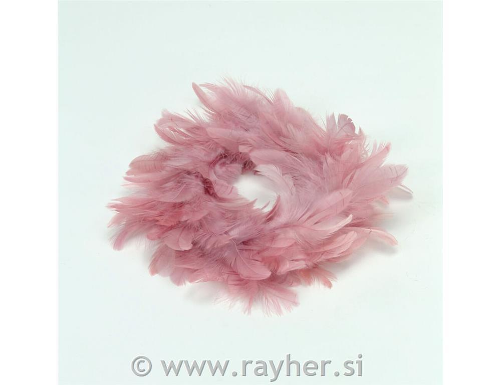 Venec iz roza perja, 18cm