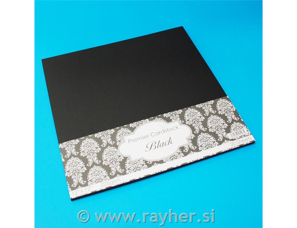 SCRAPBOOKING PAPIR, PREMIER, ČRN, 250gsm