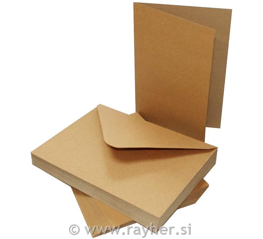 KRAFT CARDS & ENVELOPES, SET 50