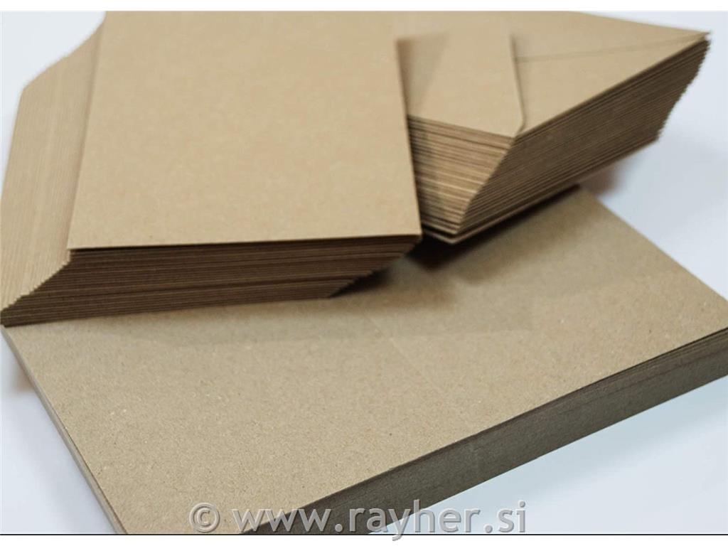 Kuverte+Vizitke, Set 50, C6, Kraft barve