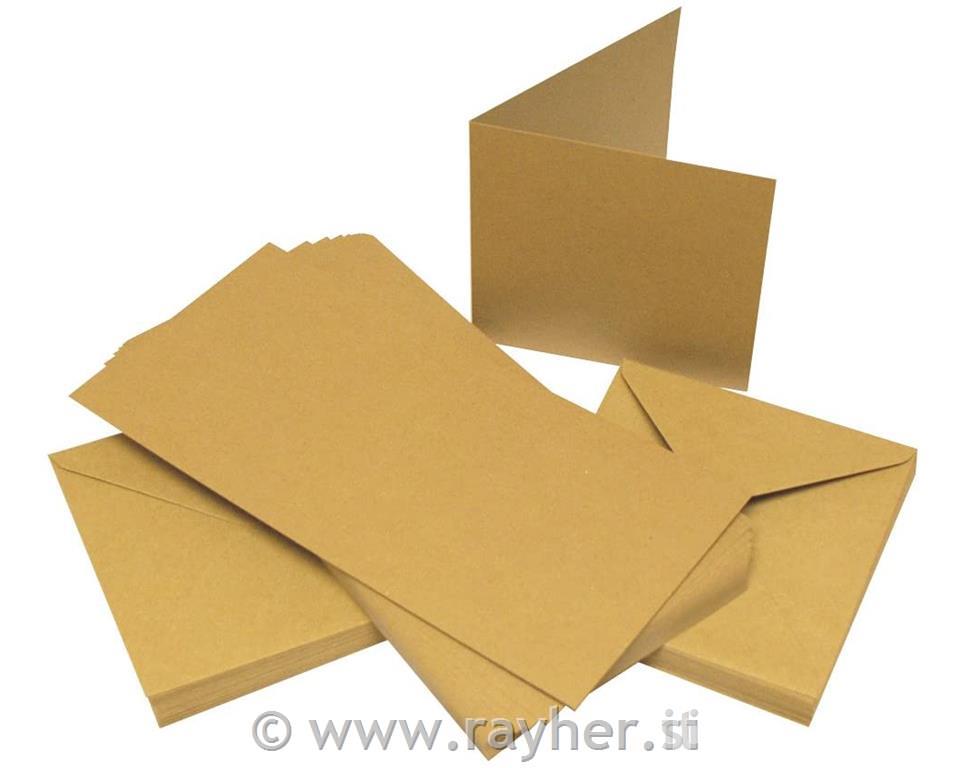 KRAFT CARDS & ENVELOPES, SET 50