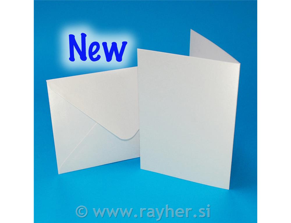 Kuverte+vizitke, set 20, C6, perl bele