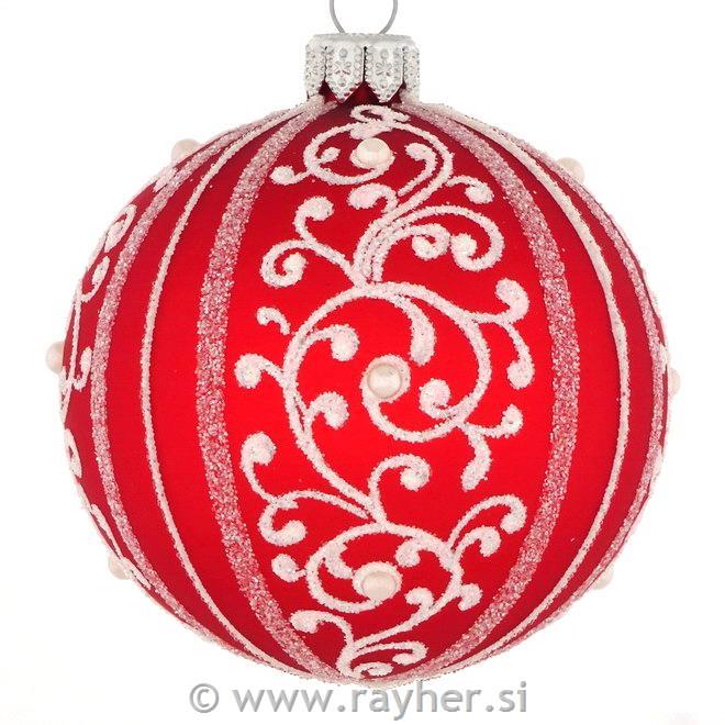 DAGMARA steklena krogla za božično drevo, 8cm