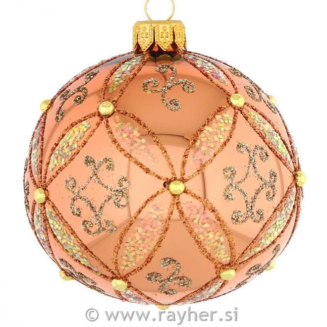 DAGMARA steklena krogla za božično drevo, 8cm