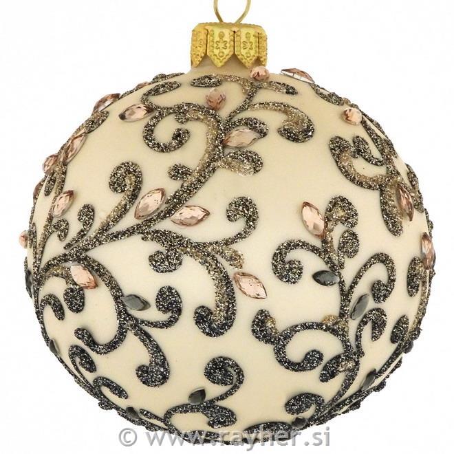 DAGMARA steklena krogla za božično drevo, 8cm