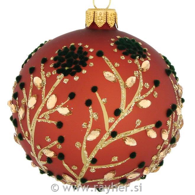 DAGMARA steklena krogla za božično drevo, 8cm