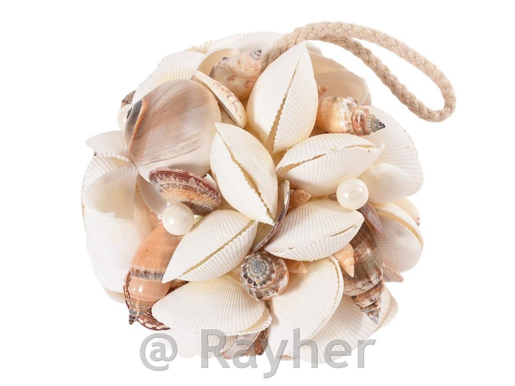 Krogla iz školjk d15cm natur