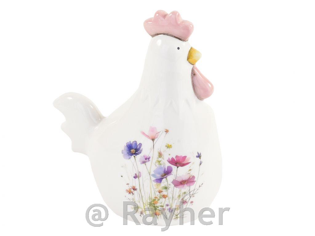 Kokoška s cvetličnim potiskom, 13.3cm