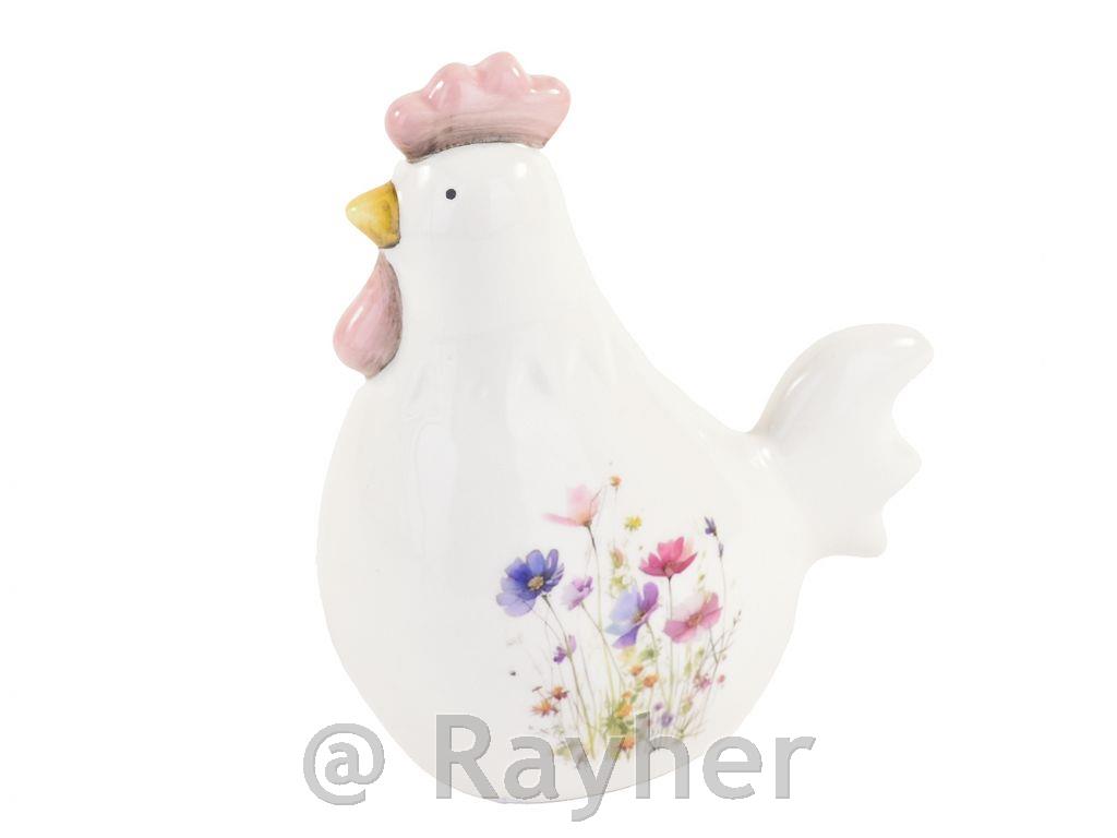 Kokoška s cvetličnim potiskom, 13.3cm