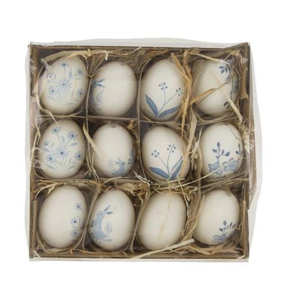 Real eggs, floral pattern, set 12
