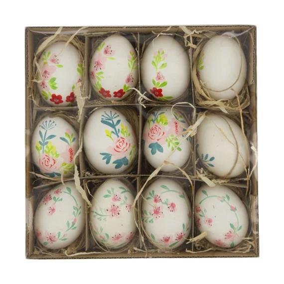 Jajca prava, cvetlični vzorec, set 12