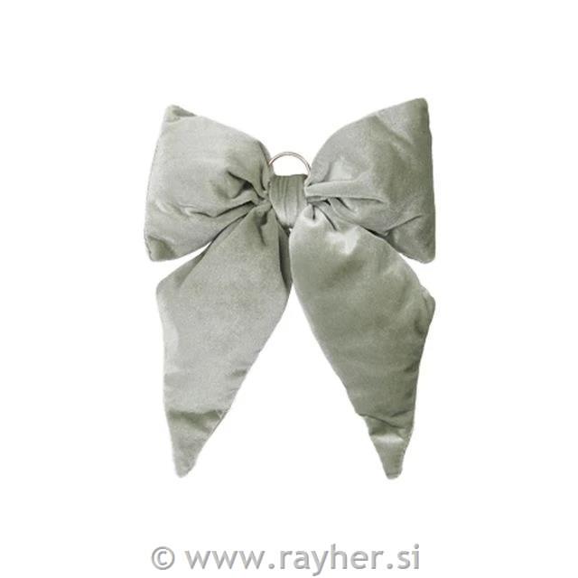 Pentlja žametna, 24x27cm, srebrna, 1 kos