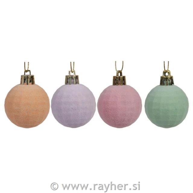 Bunkice za božično drevo, žametne, 3cm, 16kom