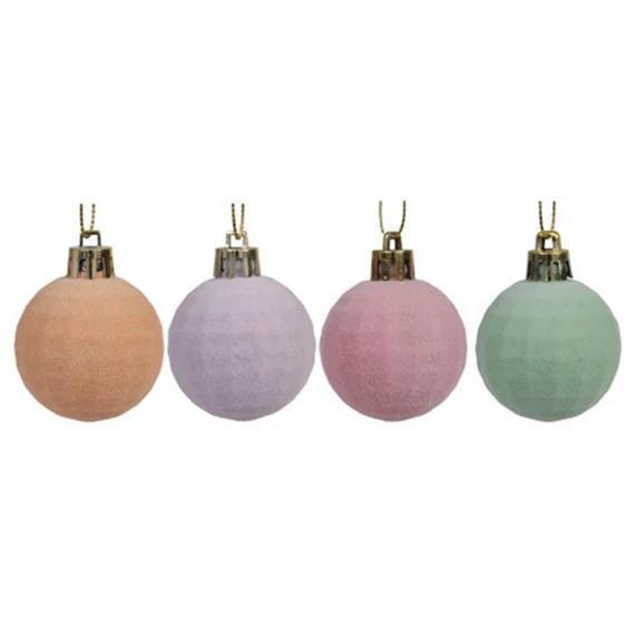 Bunkice za božično drevo, žametne, 4cm, 12kom