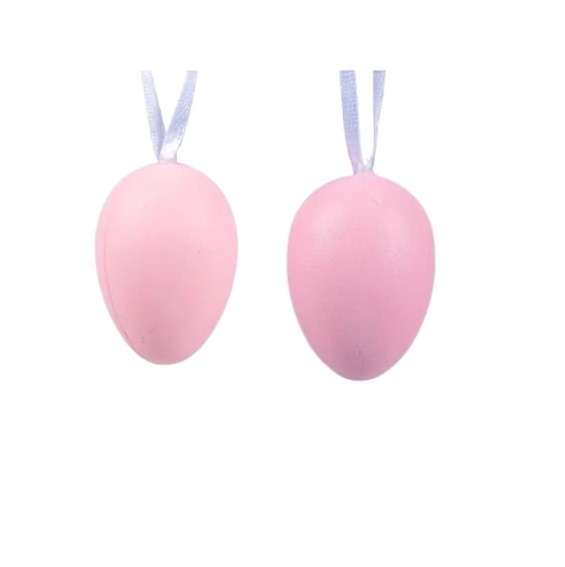 Jajca obešanke roza, 3x4 cm, set 12