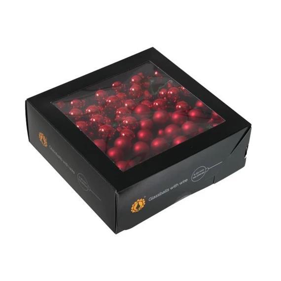 Božični balončki, 2cm, rdeči mix, set 12