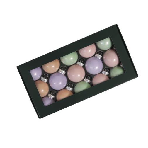 Bunkice za božično drevo, pastelne, 4cm, 15kom