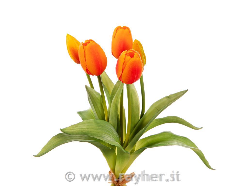 Šopek tulipanov oranžni, 35cm, set 5
