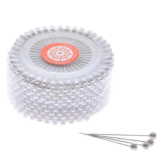 Igle s perlo, bele, 8.5x4.5cm