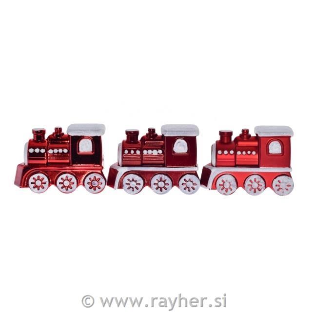 Okraski za smreko; Vlak, rdeč, set 3