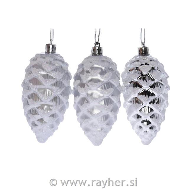 Borovi storži, zasneženi, set 3