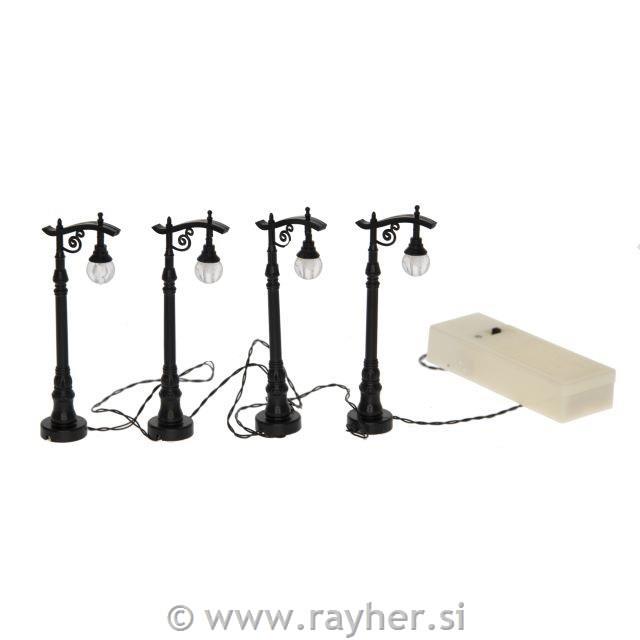 LUČKE, ULIČNA SVETILKA, SET 4, 10,5CM