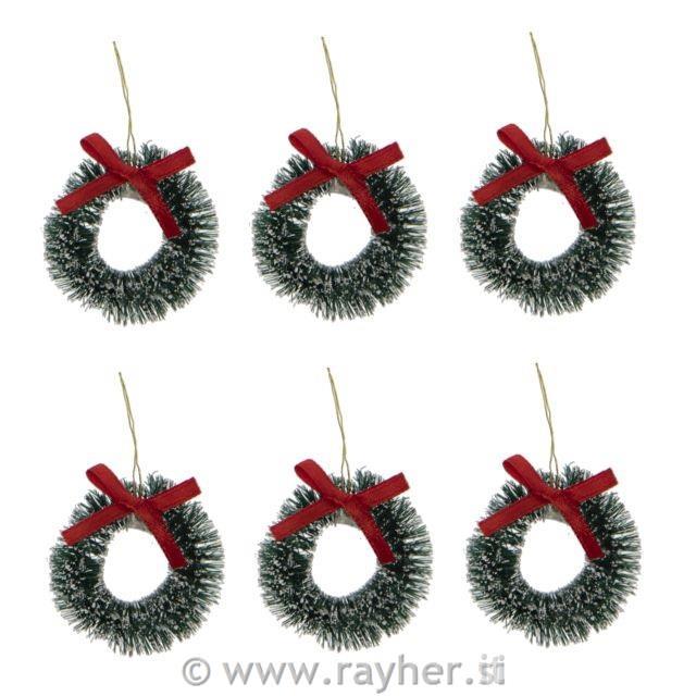 Božični venčki, set 6, 3,8cm