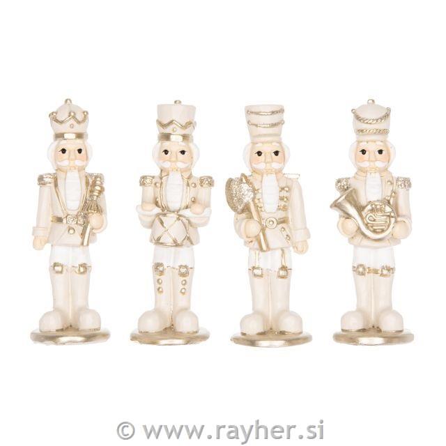 Hrestač, bel-zlat, 6.3cm