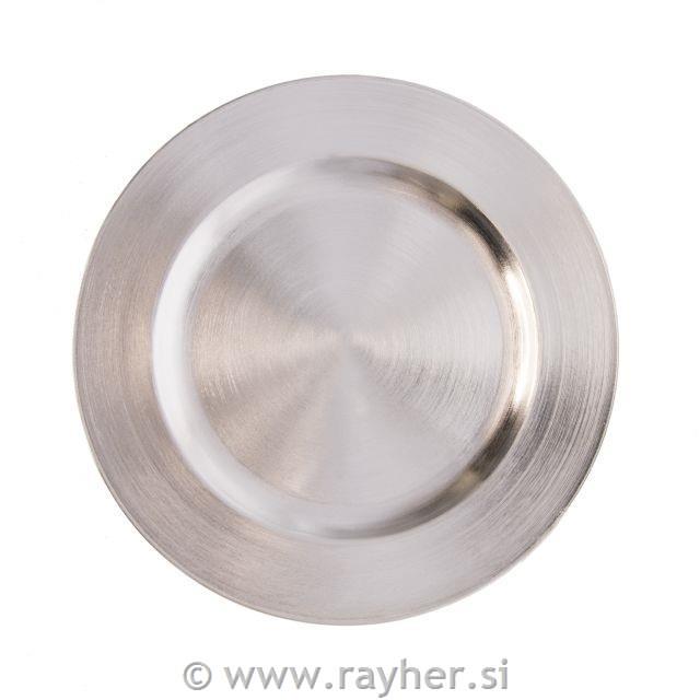 Krožnik, pladenj 28x28x2cm srebrn