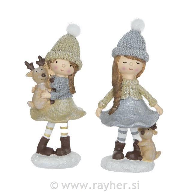 Deklica za jelenčkom, 16cm, 1 kos